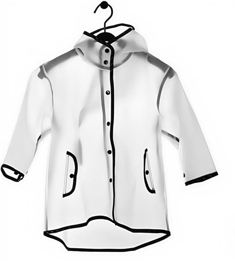 JenKin Kids Raincoat EVA Rain Poncho,Portable Hooded Poncho Jacket Rain Coat for Boys Girls Children (XL, Age for 6-8) - Image 1